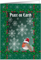 Peace on Earth Robin christmas card