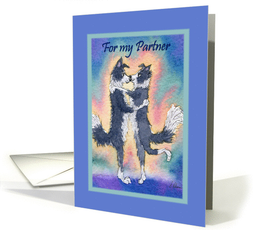 Valentine's Day card Partner, Border Collie dogs, couple in love card