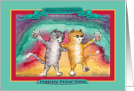 Happy New Year Neighbor, cat card