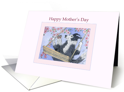 Happy Mother's Day, Border Collie dog swinging through... (1464870)