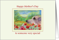 Happy Mother’s Day to someone special, greyhound & poppies card