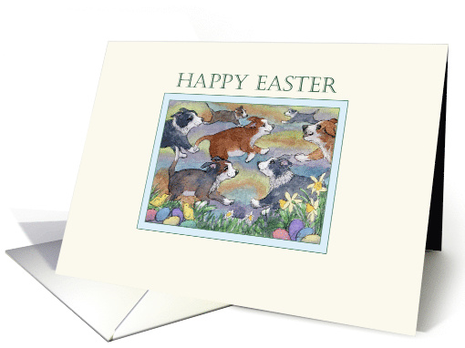 Happy Easter, dogs hunting for Easter eggs card (1466064)