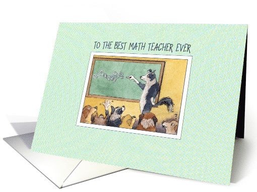 Best Math Teacher, Border Collie dog teacher card (1467698)