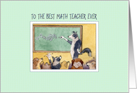 Best Math Teacher, Border Collie dog teacher card
