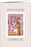 Father’s Day for Grandad, Corgi dog in his workshop Father’s Day card
