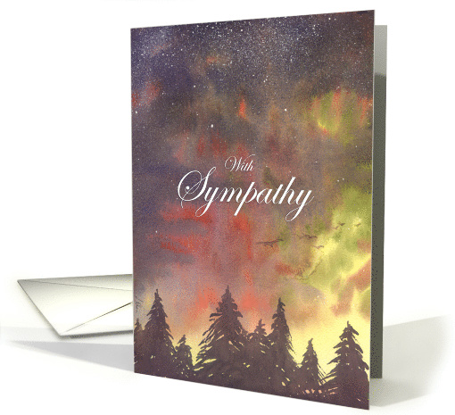 With Sympathy, sky at dusk - tree-top scene card (1469398)