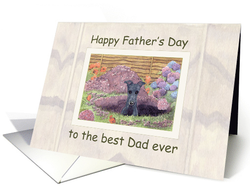 Happy Father's Day, dog in the garden, best Dad ever Father's Day card