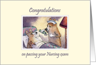 Congratulations on passing your nursing exam, corgi nurse card