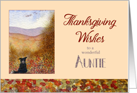 Thanksgiving Wishes Auntie, Border Collie in a poppy field card