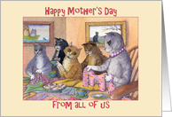Happy Mother’s Day from all of us, cats at a sewing bee card