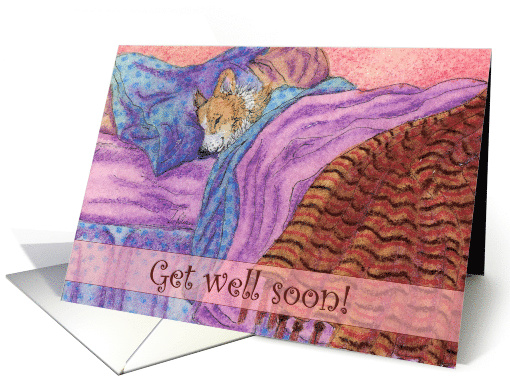 Get well soon, duvet day, corgi dog card (1512452)