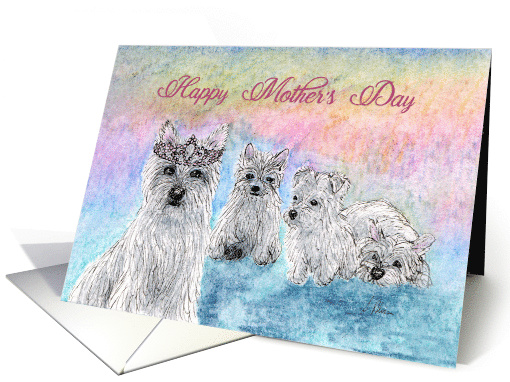 Happy Mother's Day, westie dog, west highland white terrier, card