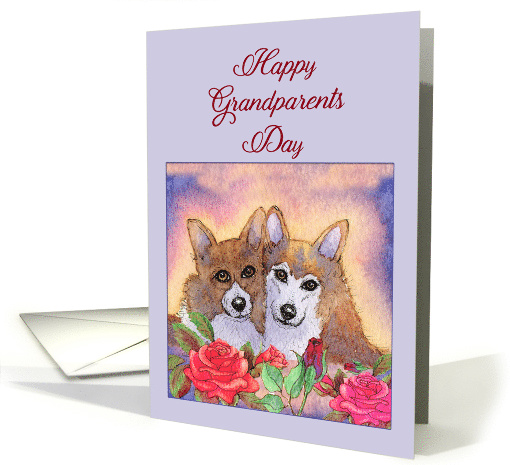 Happy Grandparents Day, corgi dogs, loving couple card (1520250)