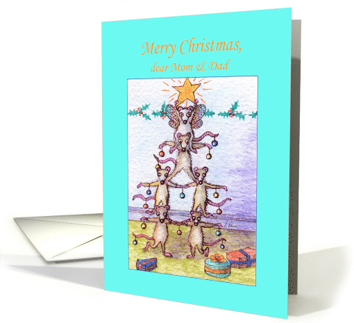 Merry Christmas Mom & Dad, mouse tree card (1528864)