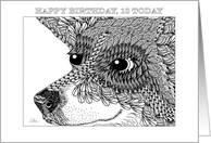 Happy 10th Birthday, Color-your-own card