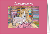 Congratulations, Fashion School Graduate Corgi Dog card