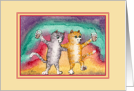 Two Cats are having a Jolly Time Drinking in the Pub, Blank card