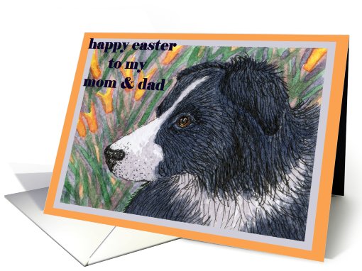 Happy Easter traditional paper greeting card mom and dad... (399406)