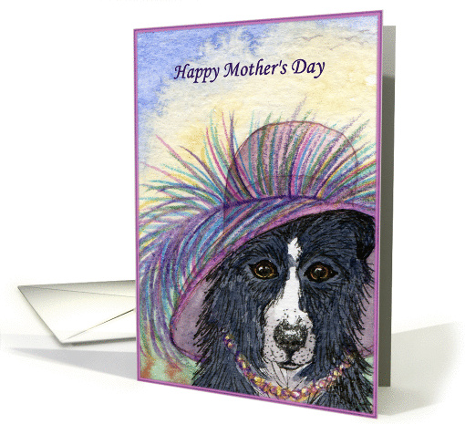 mother's day card dog hat card (404517)