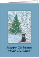 Christmas card, husband, dog, Border Collie card