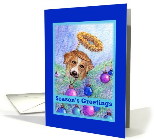 season's greetings, paper card, dog, card (506062)