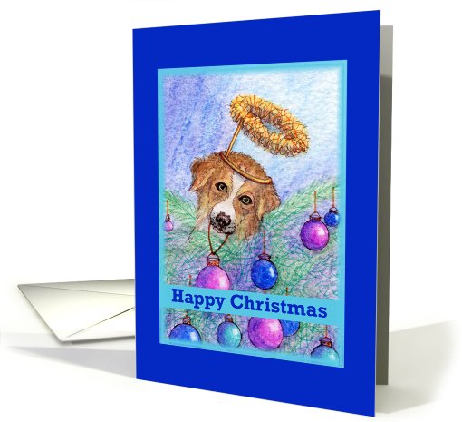 business or corporate christmas cards, paper card, dog, card (506077)