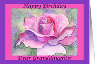 happy birthday, rose, granddaughter card
