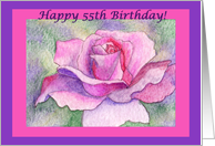happy birthday, rose, 55th, card