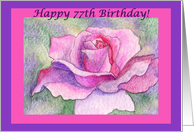 happy birthday, rose, 77th, 77, card