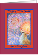happy new year, corgi, dog, fireworks, granddaughter, card