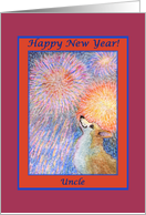 happy new year, corgi, dog, fireworks, uncle, card