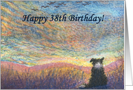birthday card, border collie, dog, 38, card