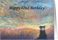 birthday card, border collie, dog, 42, card