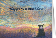 birthday card, border collie, dog, 81, card