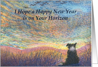 dog, blank card, happy new year, card