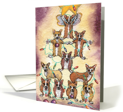 dog, blank card, christmas tree, card (717240)