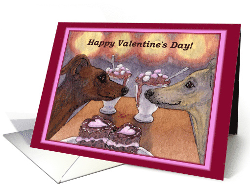 happy valentine's day, whippet, dog, card (751544)