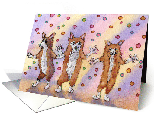 Tap Dancing Corgi Dogs card (827365)