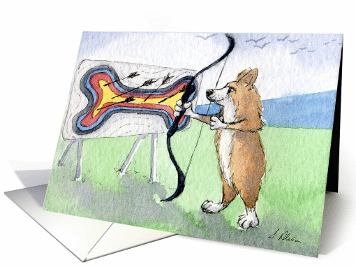 The Corgi Games, archery, corgi, dog, card (927464)