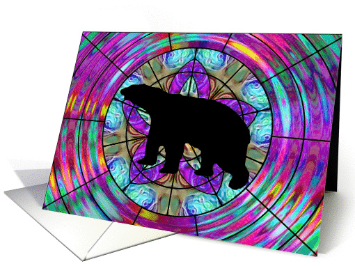 Psychedelic Bear card (119131)