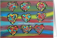 Anniversary Painted Hearts card