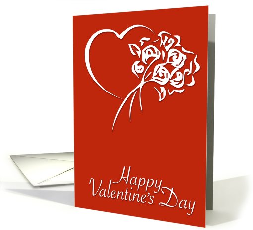 valentine day with flower and heart card (564770)