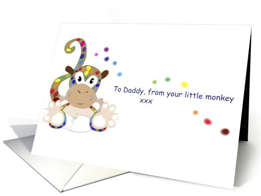fathers day little monkey card (431304)