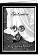 Godmother be my Maid of Honour Wedding Dress and Shoe card