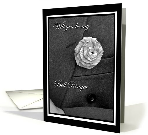 Will you be my Bell Ringer Jacket and Flax Flower Invitation card