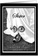 Sister Be My Bell Ringer Wedding Dress and Shoe card