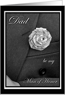 Dad Man of Honor Invitation, Jacket and Flax Flower card