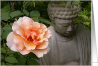Garden Buddha with rose card