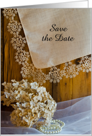 Wedding Save the Date Announcement, Country Lace, Custom Personalize card