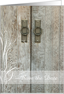 Wedding Save the Date Announcement, Barn Doors, Custom Personalize card
